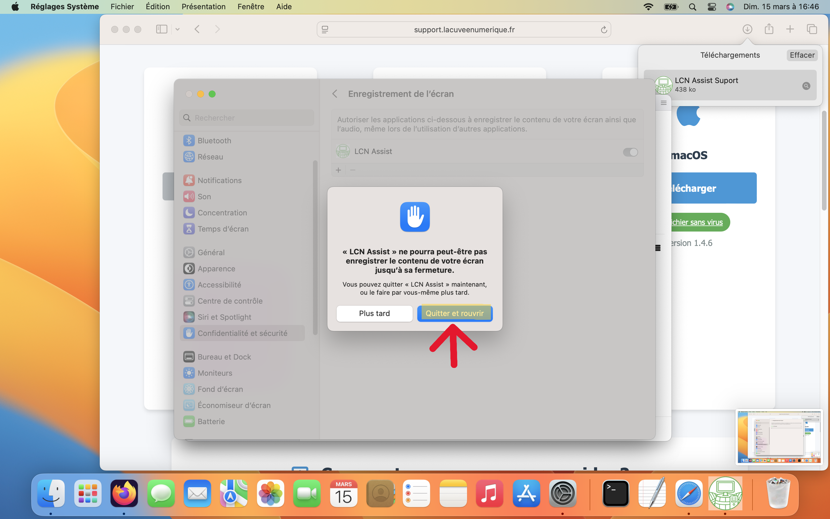 Étape 11 : Redémarrer l’application